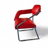2 chaises en cuir rouge par Eileen Gray pour Alivar