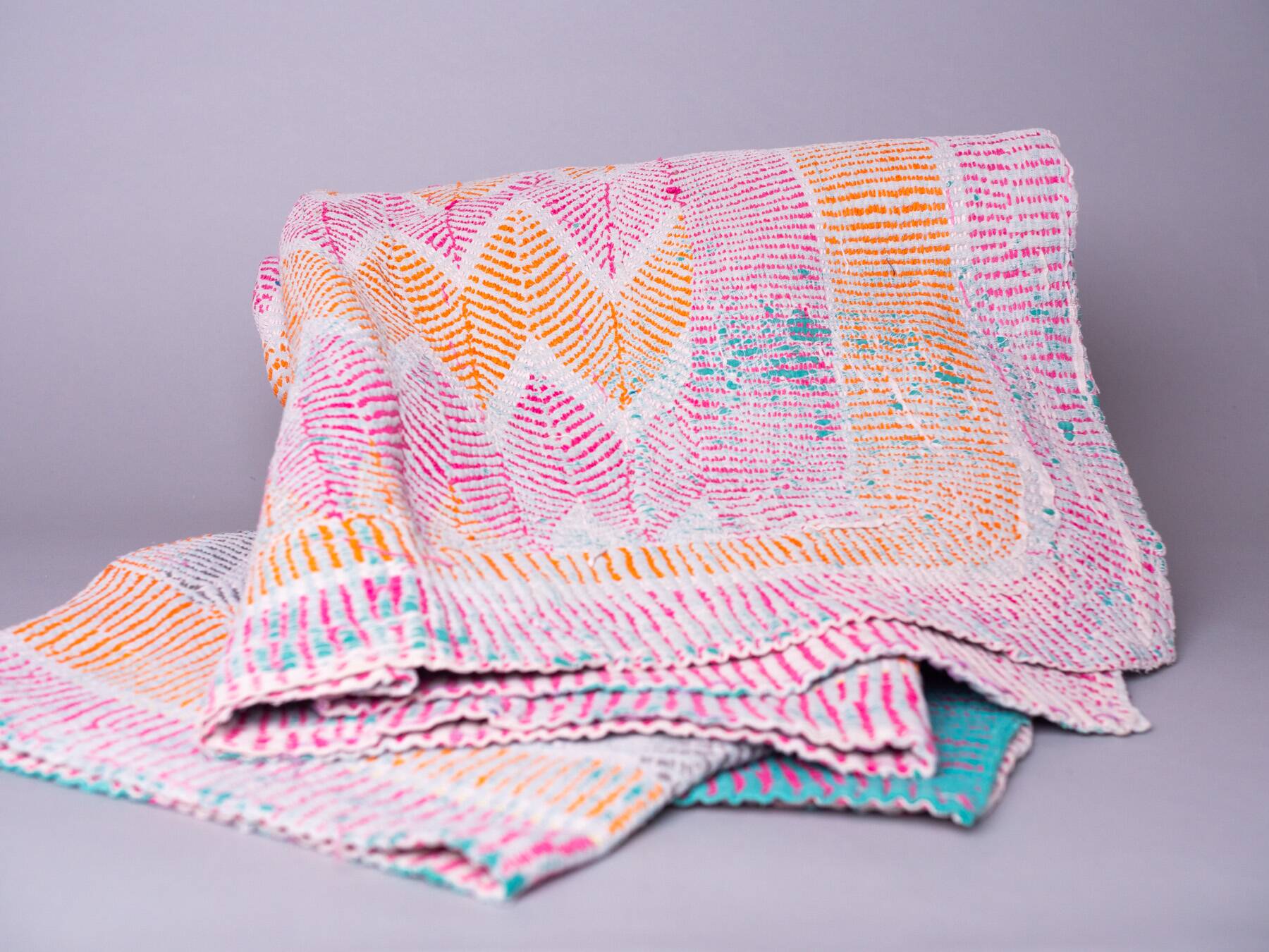 Couvre-lit kantha vintage de bengale.