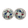 2 assiettes à motif floral