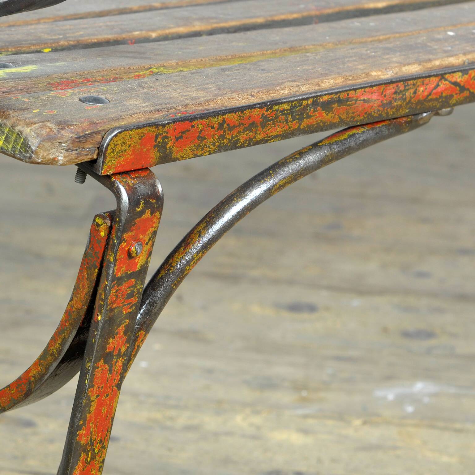 Riveted Iron Park Bench 1920's