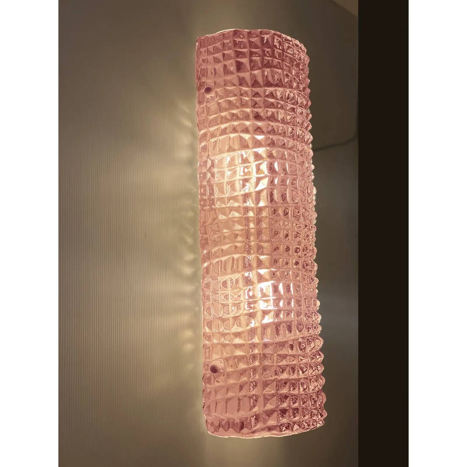 Italian Murano Glass Pink “Cocodrile” Wall Sconces in Modern Organic Style