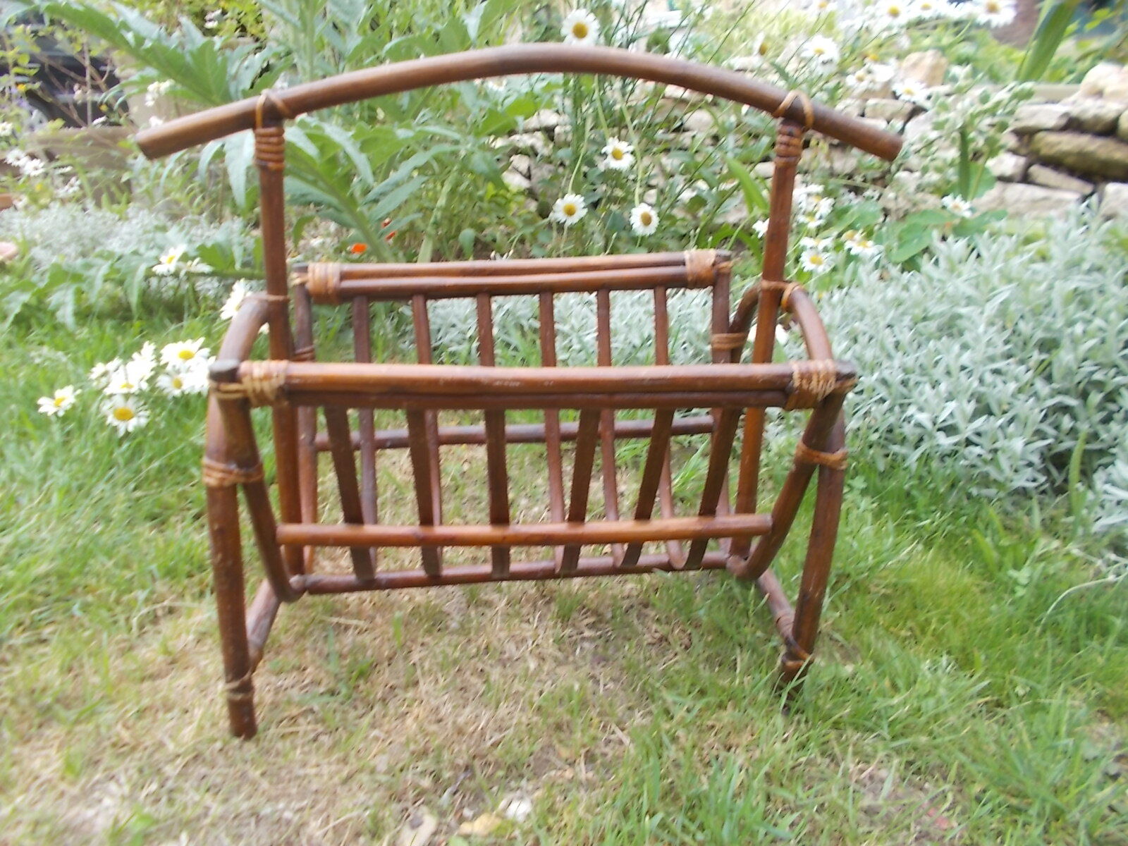 Vintage bamboo magazine door