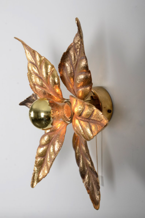 Massive Lighting 1970 Brass Willy Daro Flower Applique