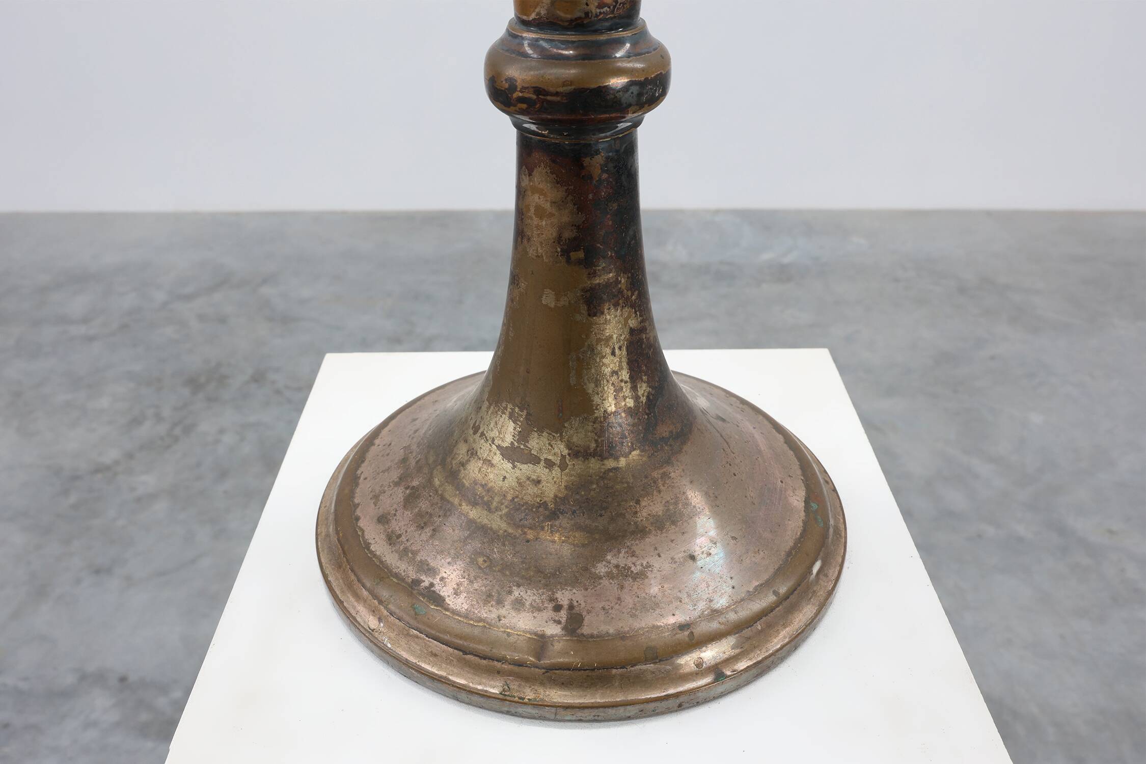 Art Deco silvered copper Champagne bucket on stand, France 1910