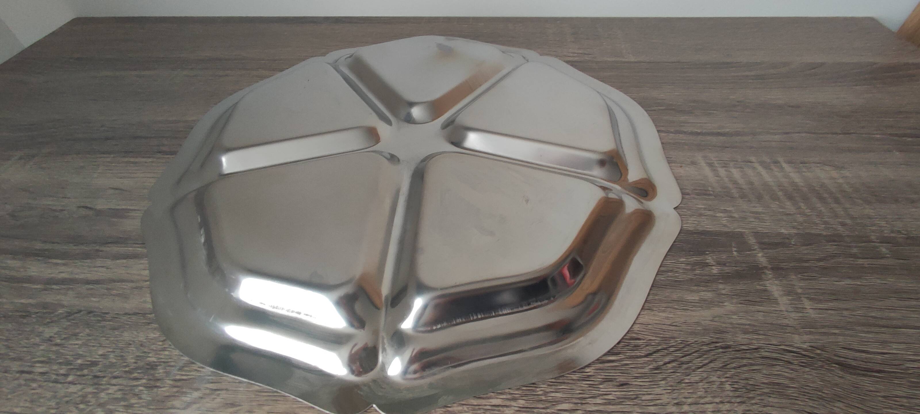 Plateau compartimenté vintage en acier inoxydable