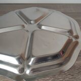 Plateau compartimenté vintage en acier inoxydable