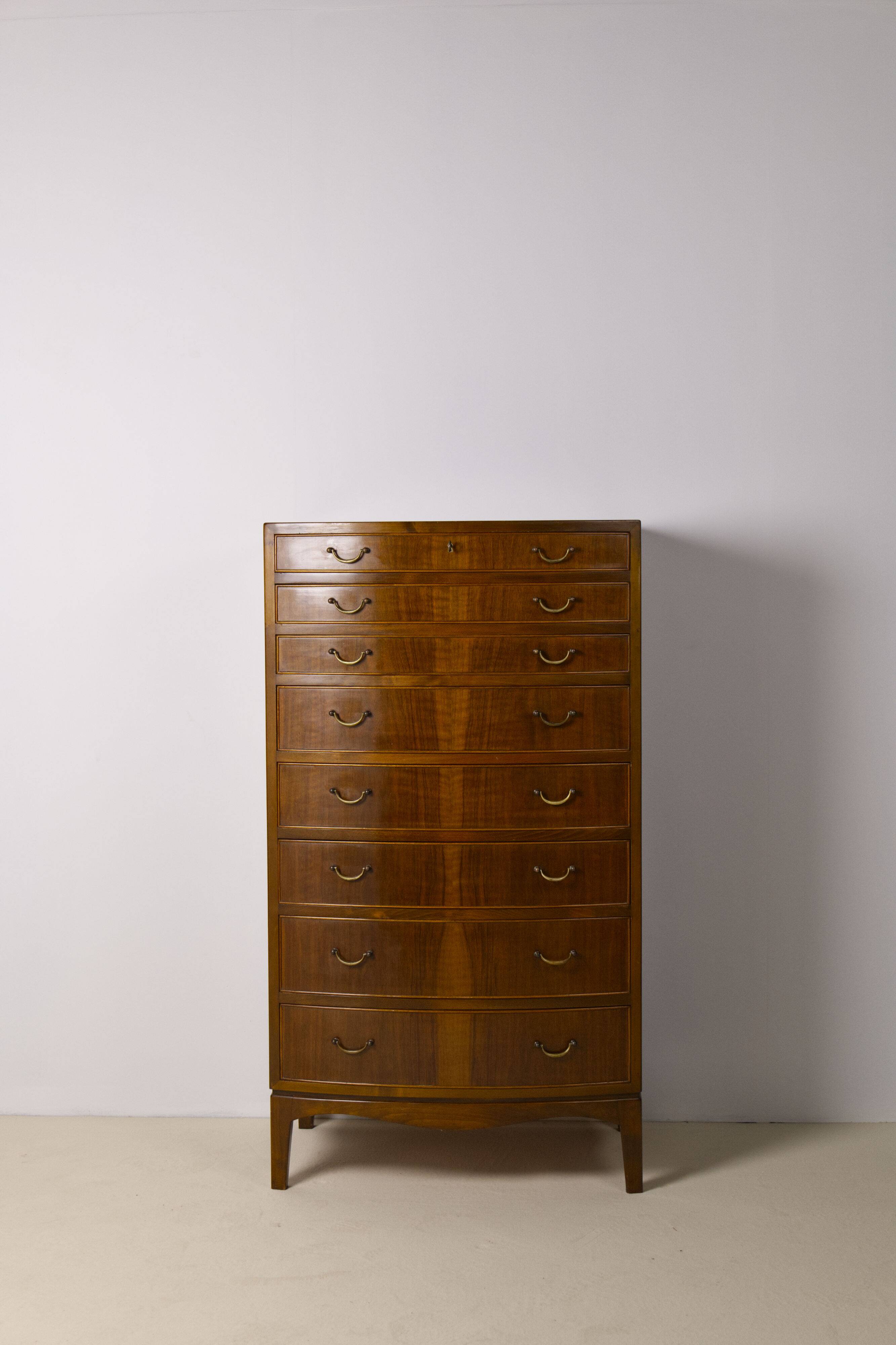 Large Nutwood Chest of Drawers by Ole Wanscher, 1940's