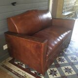 Leather club sofa 30s