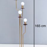Brass, varnished metal and plexiglas floor lamp "alberelli" by c. la gaipa, 2020