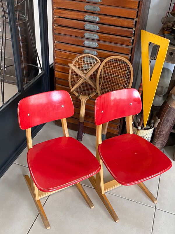 Chaise enfant Casala vintage rouge