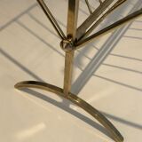 Folding magazine holders in brass and wood, around 1960