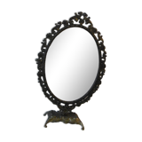 Psyche table mirror on brass stand