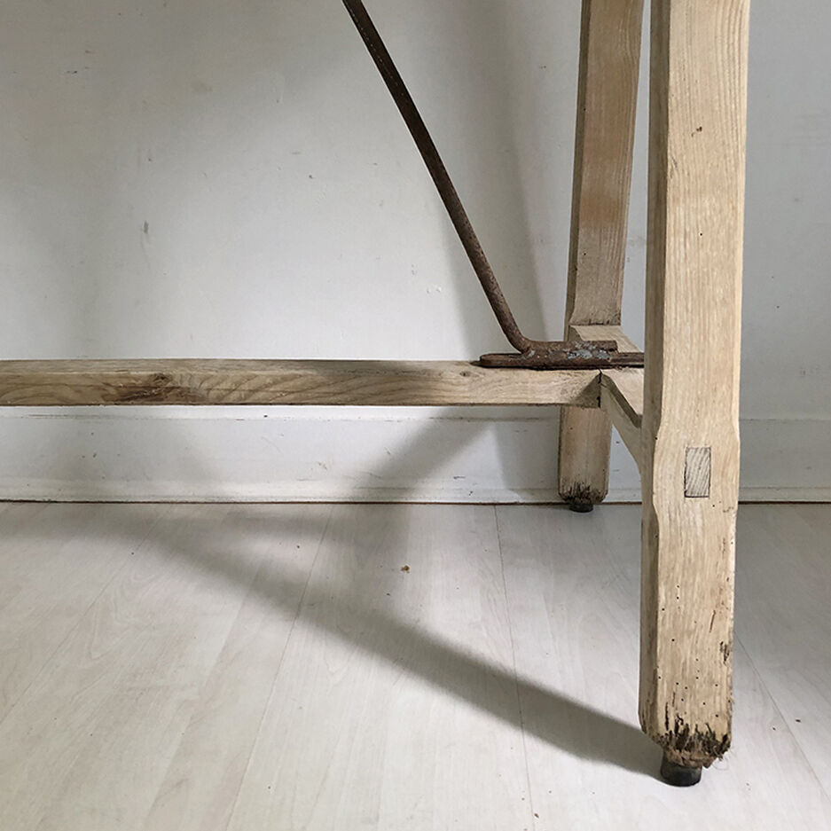 Old raw wood workbench