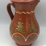 Vintage pitcher in glazed terracotta and polychrome décor