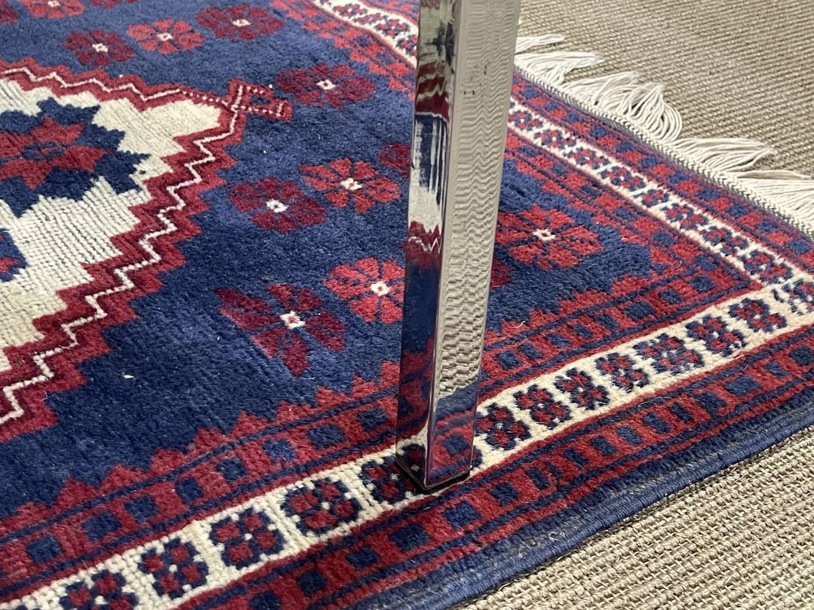 Chrome coffee table with a glass top from the 1980s.