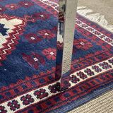 Chrome coffee table with a glass top from the 1980s.