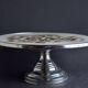 Art-deco standing cake tray - floral decor