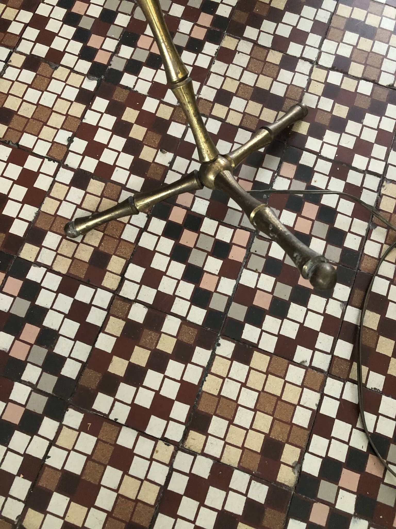 Vintage 1950s faux bamboo floor lamp