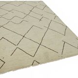 Handwoven Tribal One of a Kind 208 cm x 294 cm Beige Wool Carpet