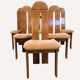 Organic brutalist modernist Dutch design dining chairs set of 6. 1970s - 1980s