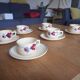 6 vintage Lunéville cups with saucers