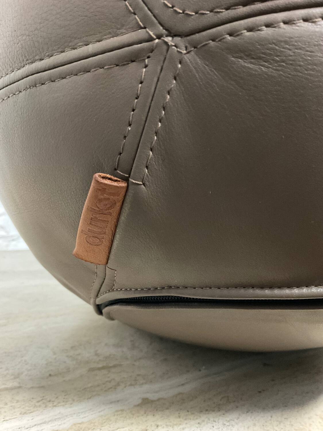 Pouf design by Antonio Pinto for Durlet leather rugby ball