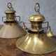 Pair of antique marine suspensions in gilded brass.