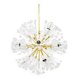 Lustres blowball Sputnik en laiton par Emil Stejnar, Rupert Nikoll, Autriche, années 1950