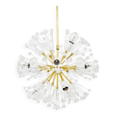 Brass blowball Sputnik chandeliers by Emil Stejnar, Rupert Nikoll, Austria, 1950s.
