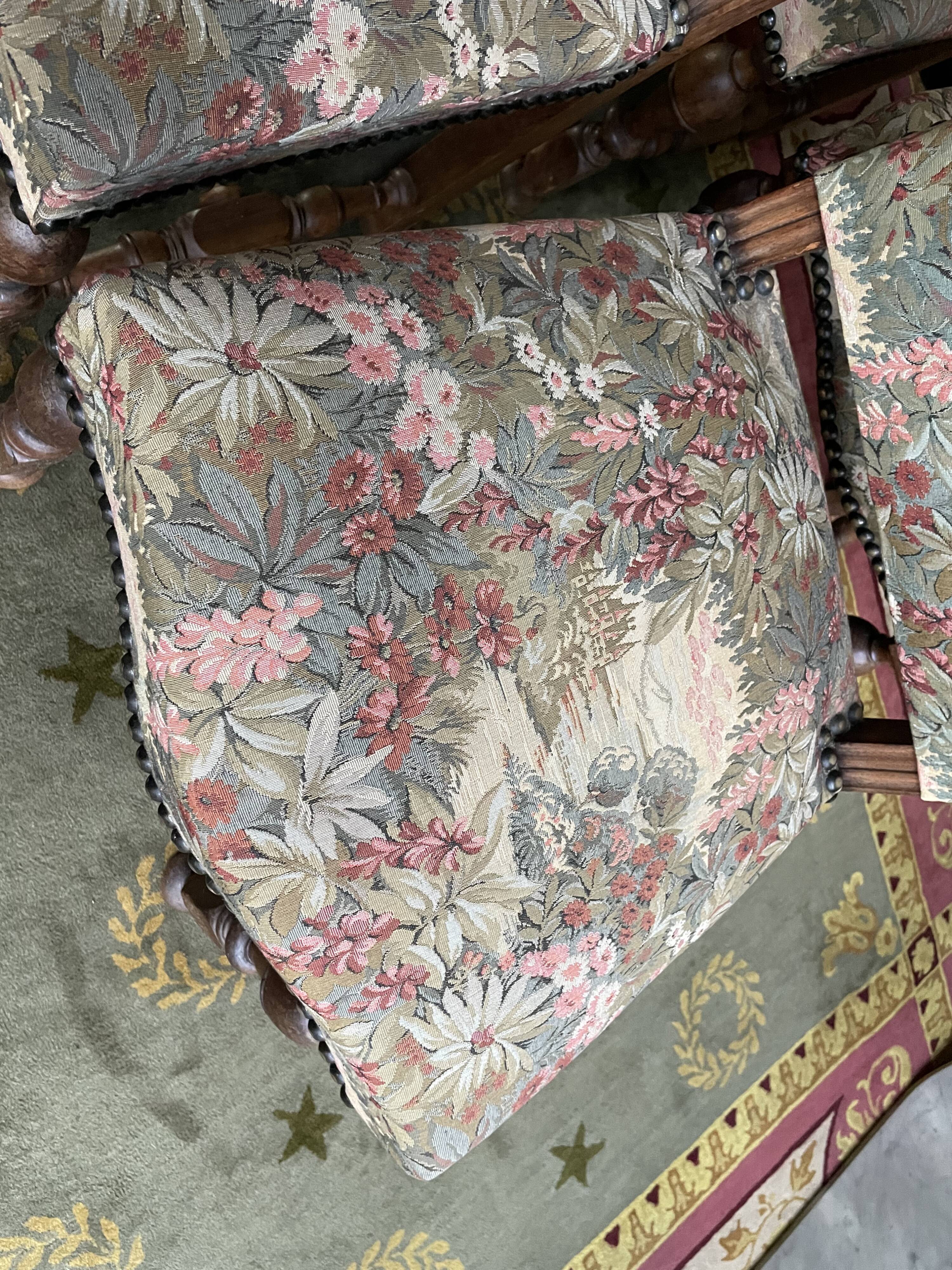 Suite of 6 Louis XIII style chairs