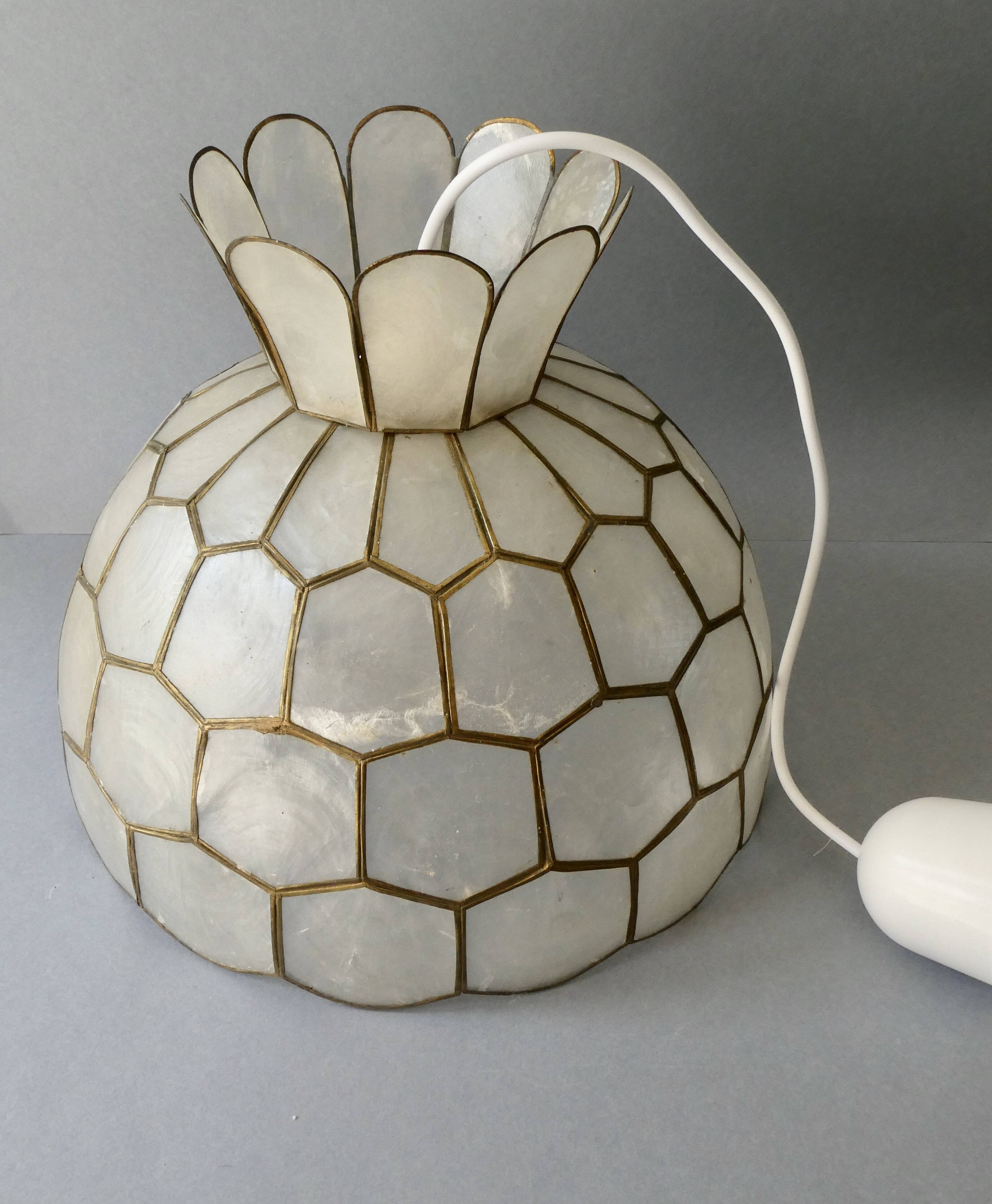 Mother-of-pearl mosaic pendant light, 1970s