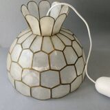 Mother-of-pearl mosaic pendant light, 1970s