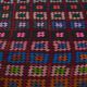 Large vintage Turkish kilim, graphic blue and pink, 282 x 203 cm.