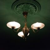 3-burner saucer chandelier of the Muller brothers Lunéville