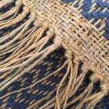 Hemp and wool woven carpet - 132x72cm