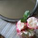 Round metal mirror tray with handles