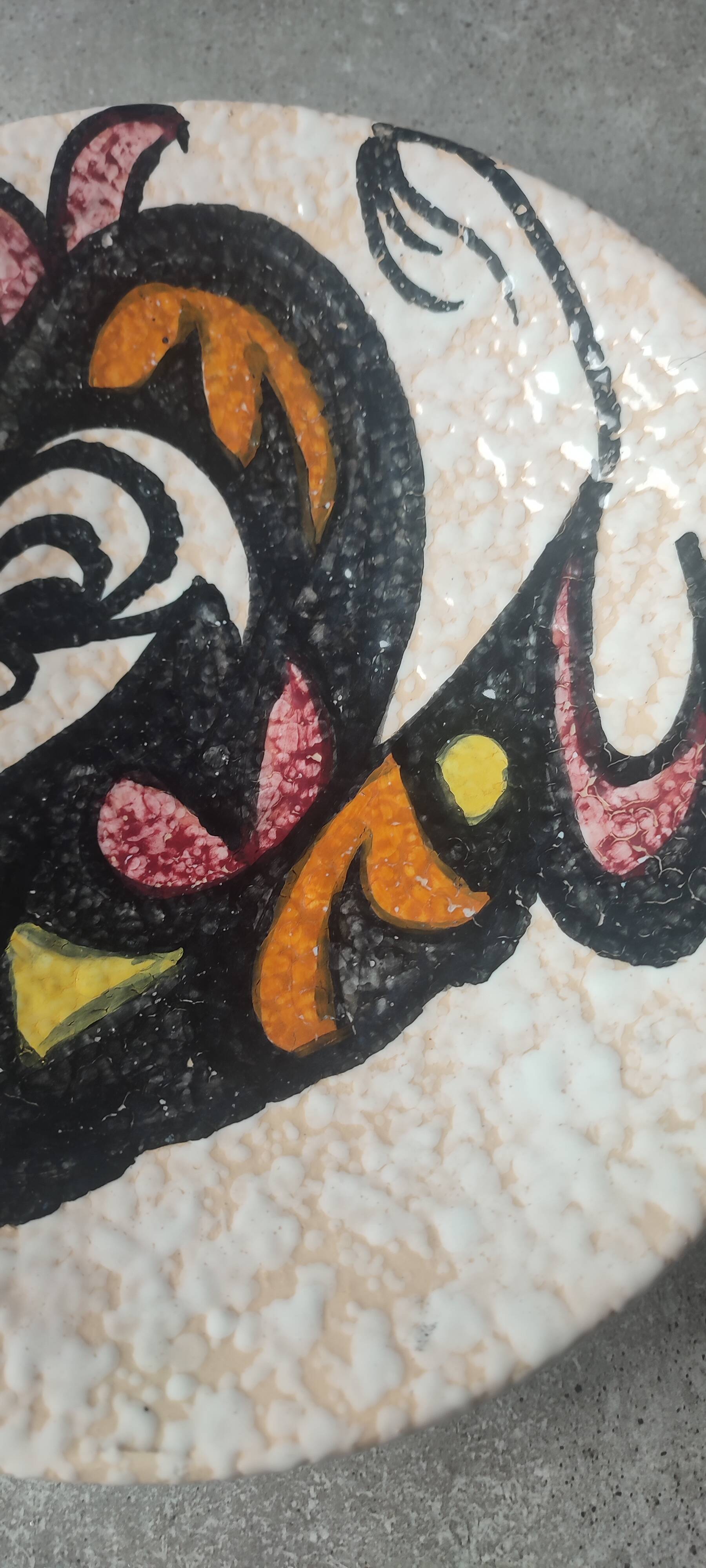 Mural Plate "Fighting Bull" ceramic Pop Art Style (Sanguino)