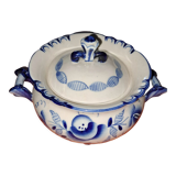 Vintage Gzhel porcelain sugar bowl