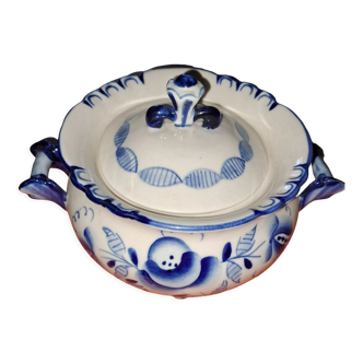 Bonbonnière vintage Gzhel en porcelaine