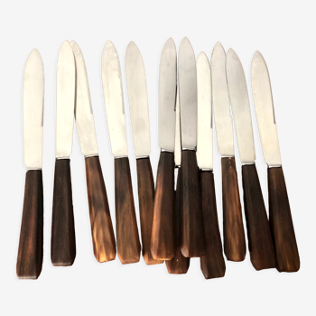 Set of 12 horn knives 1950