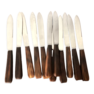 Set de 12 couteaux en corne 1950