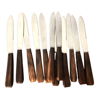 Set of 12 horn knives 1950
