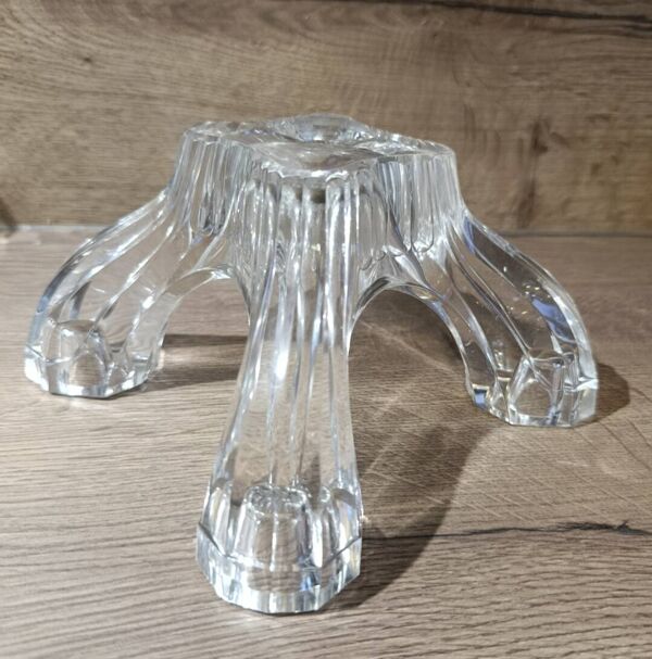 Bougeoir chandelier 4 branches cristal de Val Saint Lambert, 1950