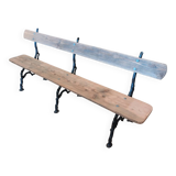 Antique garden bench with cast iron legs