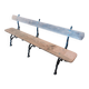 Antique garden bench with cast iron legs