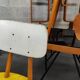 Pair of yellow and white TON Bystrice Thonet wooden chairs