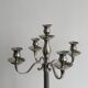 Large 5-arm candlestick in shiny silver metal