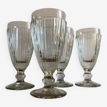 Set of 4 bistrot ice cream bowls in molded glass