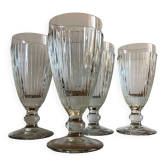 Set of 4 bistrot ice cream bowls in molded glass
