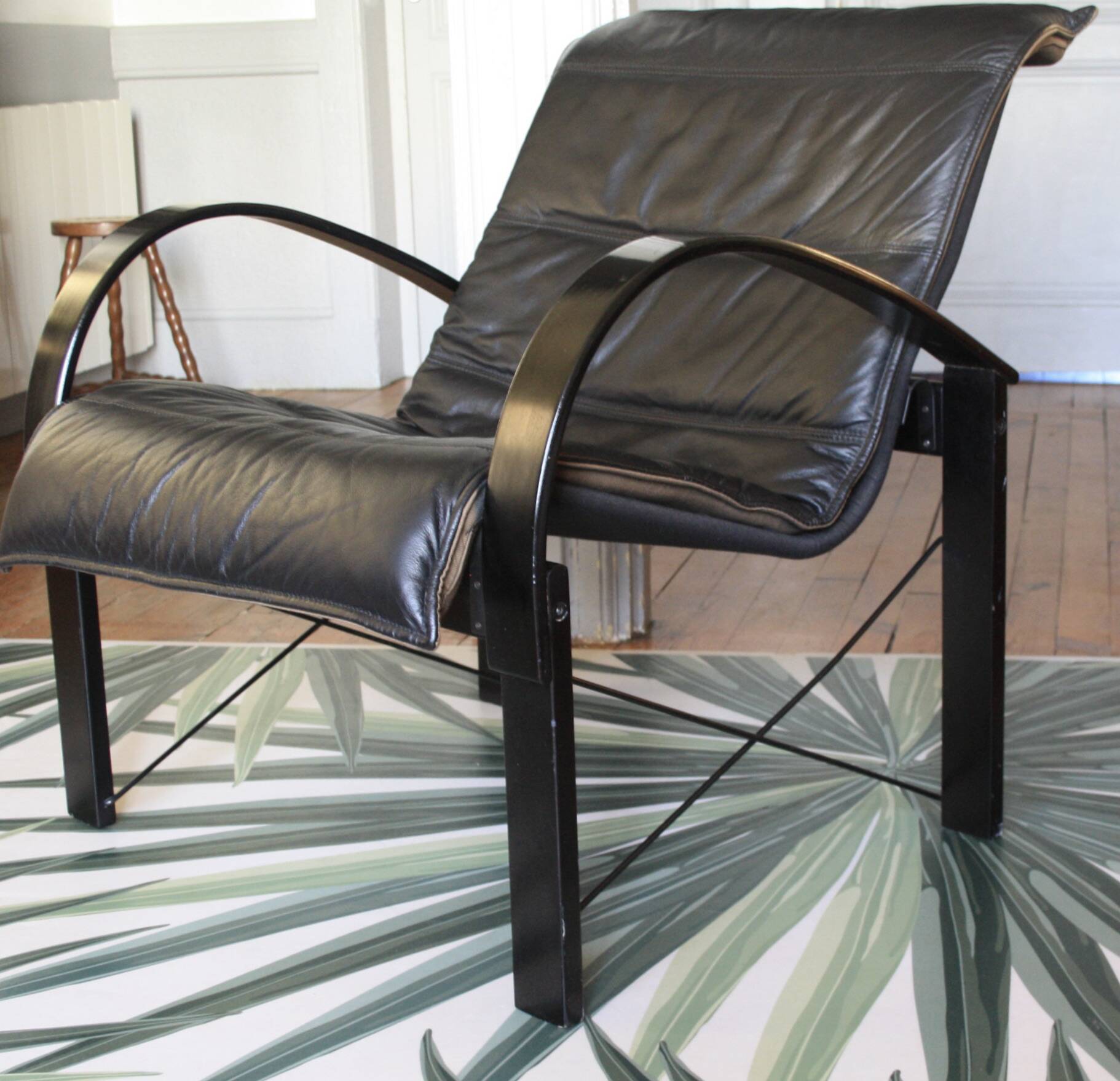 Polhem leather armchair by T. Björklund for Ikea